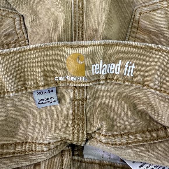 Carhartt Men's Work Pants Relaxed Fit Khaki Tan 30x34 Workwear Camel Color - Picture 7 of 8
